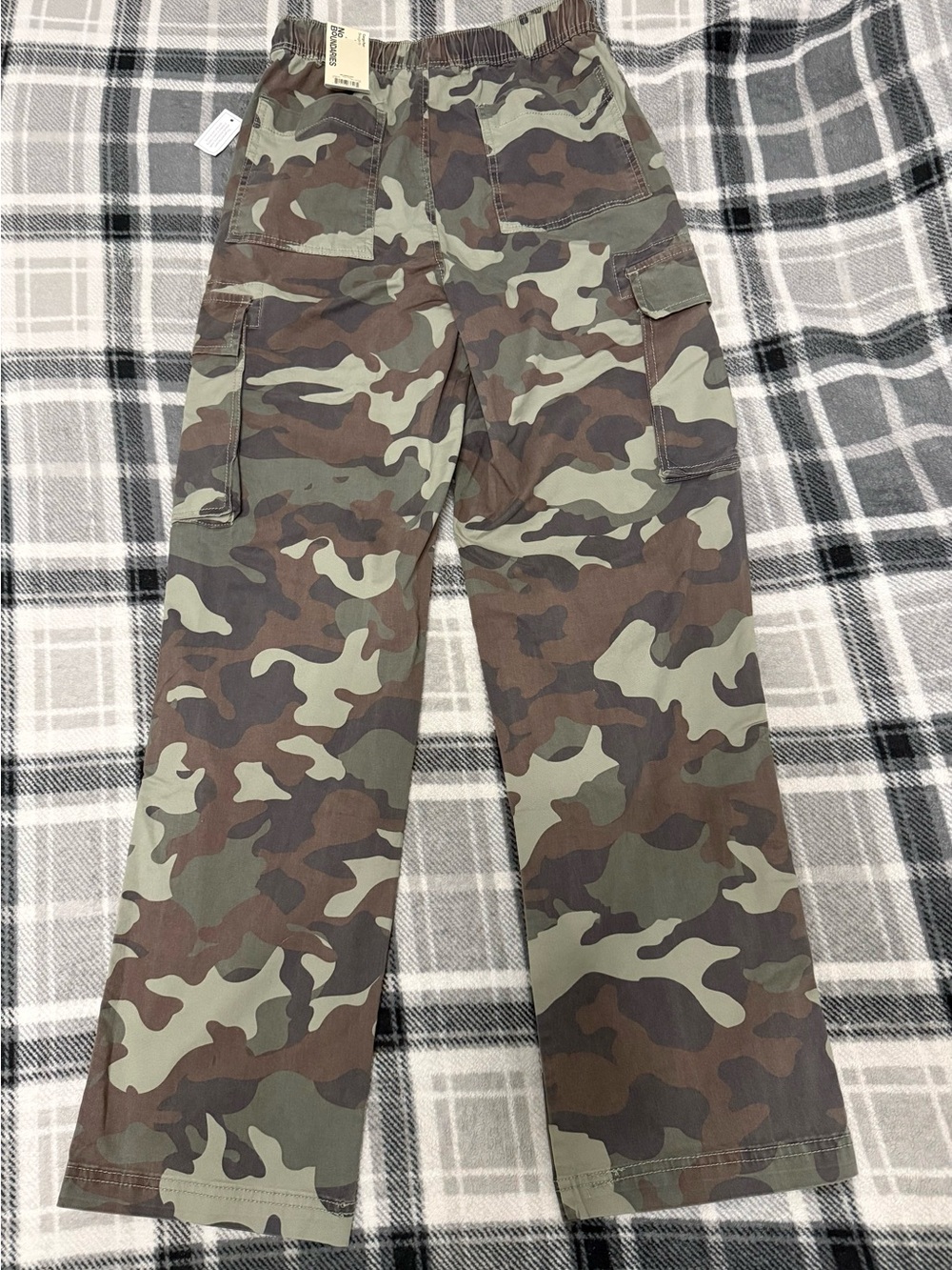 No Boundaries Camo Cargo Pants Green Brown Utility Trousers Womens XS NWT